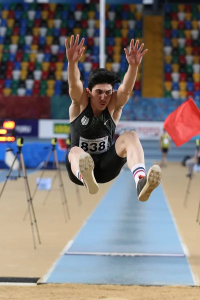 Стамбул Турция Февраля 2020 Неопределённый Спортсмен Прыгающий Длину Время Кубка — стоковое фото
