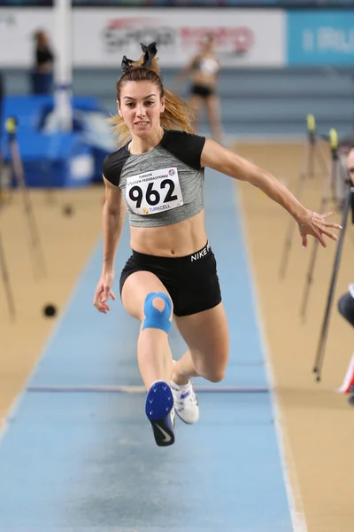 Istanbul Turkey February 2020 Undefined Atlete Triple Jumping Ruhi Sarialp — Stock fotografie