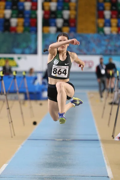 Istanbul Turkey February 2020 Undefined Athlete Triple Jumping Ruhi Sarialp — Stock Photo, Image