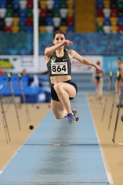 Istanbul Turkey February 2020 Undefined Athlete Triple Jumping Ruhi Sarialp — Stock Photo, Image