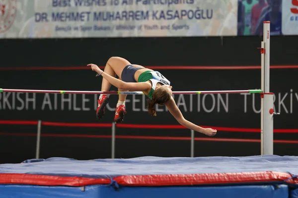 Istanbul Turquia Março 2020 Atleta Indefinido Salto Altura Durante International — Fotografia de Stock