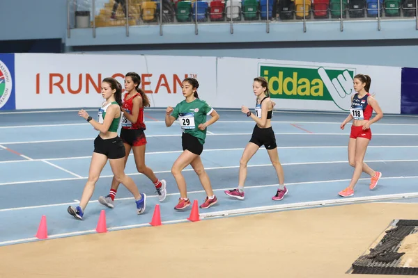 Istanbul Turquia Março 2020 Atletas Competem Durante International U18 Indoor — Fotografia de Stock