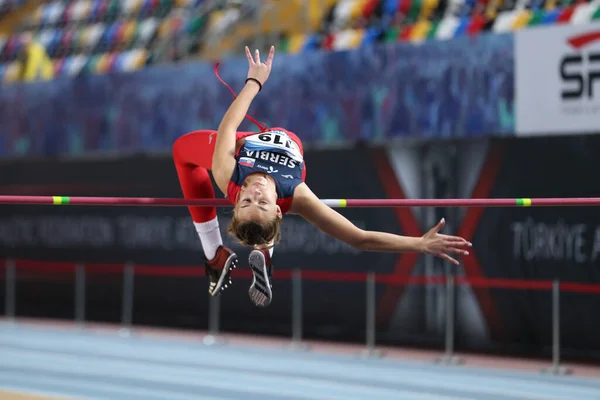 Istanbul Turquia Março 2020 Atleta Indefinido Salto Altura Durante International — Fotografia de Stock