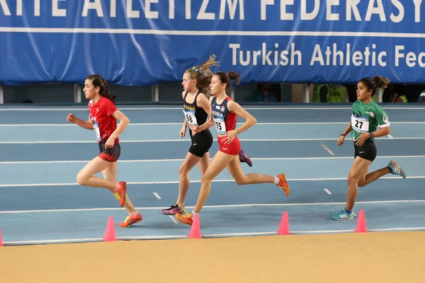 Istanbul Turquia Março 2020 Atletas Que Correm Durante International U18 — Fotografia de Stock