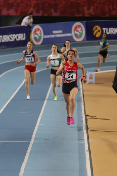 Stanbul Turkey Mart 2020 Uluslararası U18 Salon Atletizm Maçı Sırasında — Stok fotoğraf