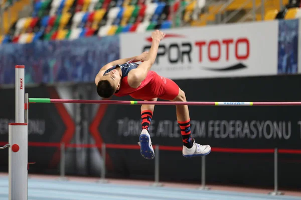 Istanbul Turquía Marzo 2020 Atleta Indefinido Saltando Alto Durante Partido — Foto de Stock