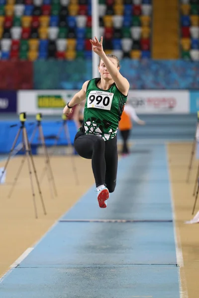 Istanbul Turquia Março 2020 Atleta Indefinido Salto Triplo Durante Copa — Fotografia de Stock