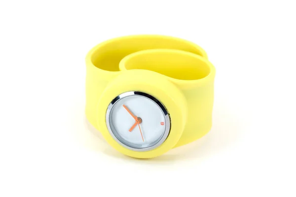 Relógio Pulso Silicone Amarelo Slapon — Fotografia de Stock
