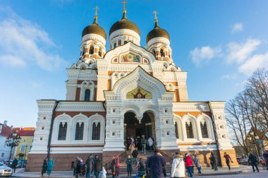 Tallinn, Estonya -01.05.20: St. Alexander Nevsky Katedrali - Vyshgorod, Tallinn 'deki Stavropejik Ortodoks Katedrali. Baltık 'taki en büyük kilise binası.