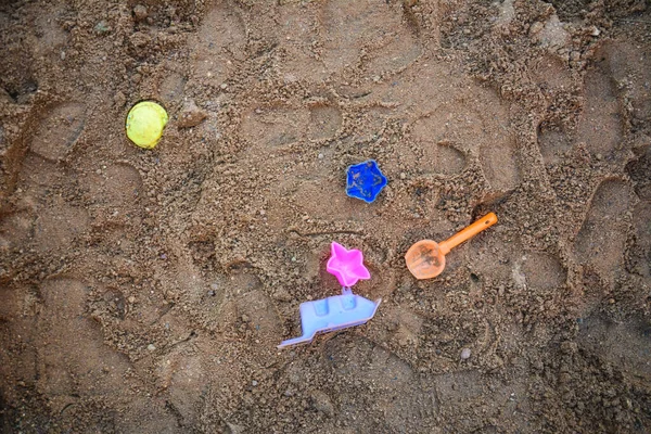 Juguetes Caja Arena Parque Infantil Copiar Espacio Para Texto Imagen De Stock