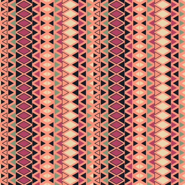 Fondo de patrón étnico con elementos geométricos. Simple repetición de textura geométrica. Fondo colorido sin costuras con triángulos en filas . — Archivo Imágenes Vectoriales