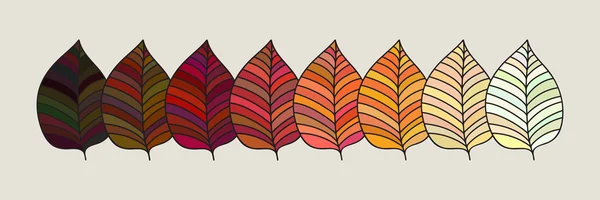 Renkli sonbahar yaprakları. vektör illüstrasyonu. — Stok Vektör