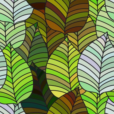 Yaprakları ile arka plan. Vektör desen.