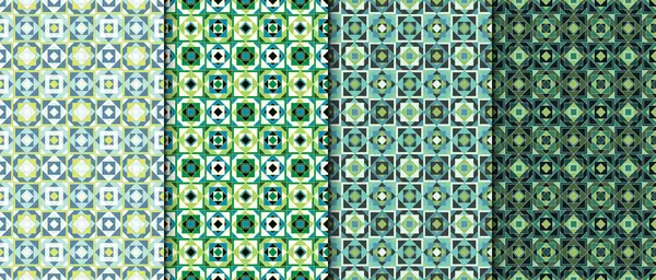 Коллекция простых геометрических текстур шаблонов. Набор из 4 задних оснований. Бесшовные повторяющиеся текстуры в стиле ретро . — стоковый вектор