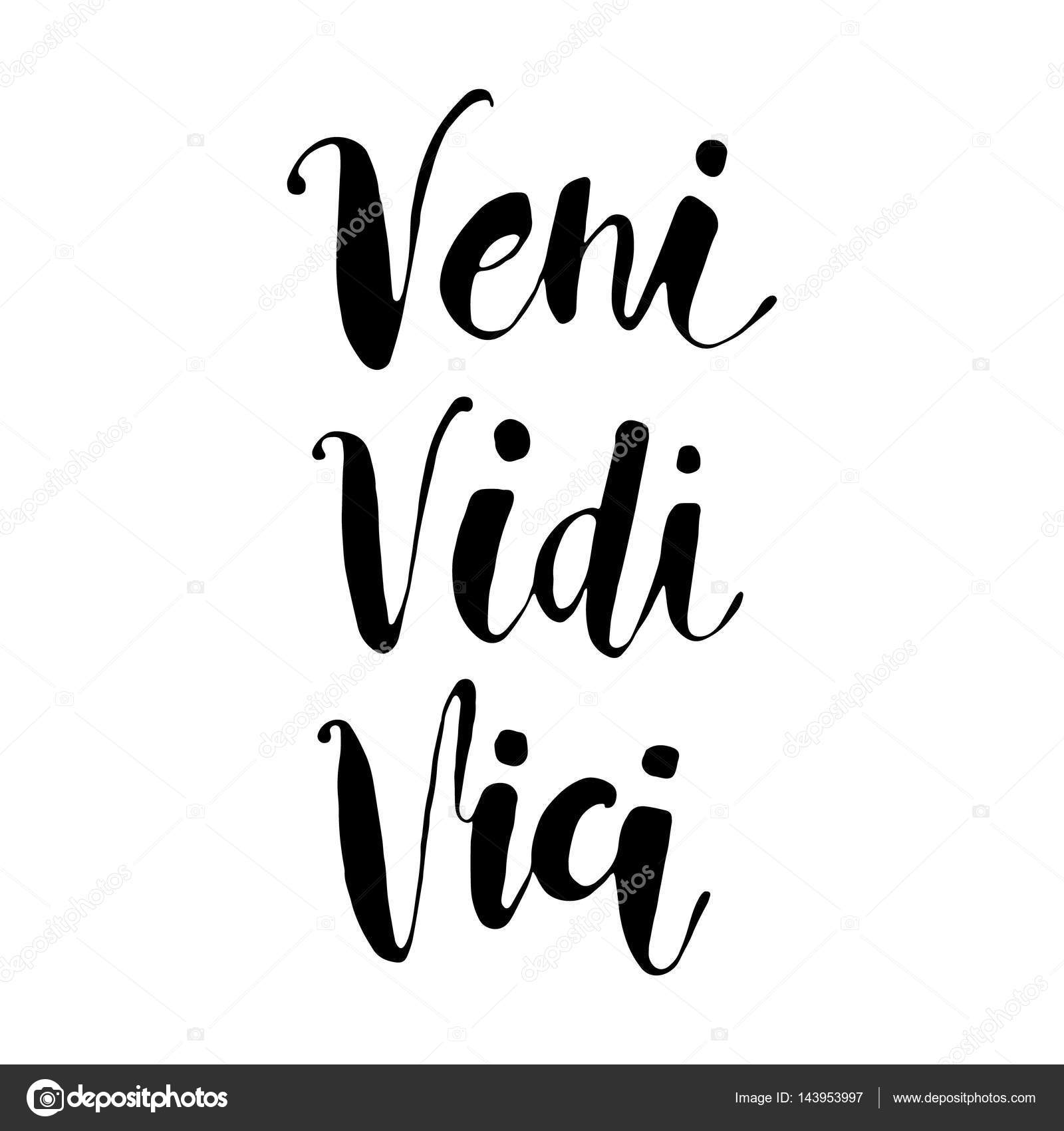 Hand drawn lettering veni vidi vici - latin Vector Image