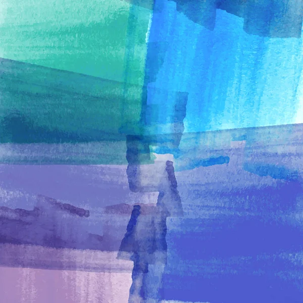 正方形、ベクター ブラシ ストロークとの功妙な背景とカラフルな水彩見て背景塗装汚れ — ストックベクタ