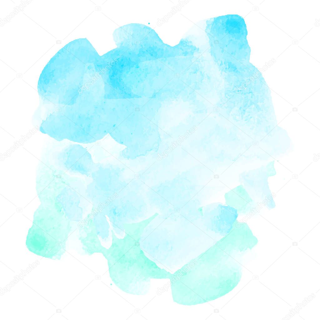 Vector hand drawn watercolor brush stain. Colorful painted stroke.