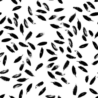 Soyut sorunsuz elle çizilmiş desen. Modern doku botanik motifi. Tek renkli fırça boyalı arka plan.