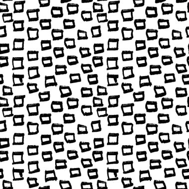 Soyut geometrik sorunsuz elle çizilmiş desen. Modern doku. Tek renkli fırça boyalı arka plan.