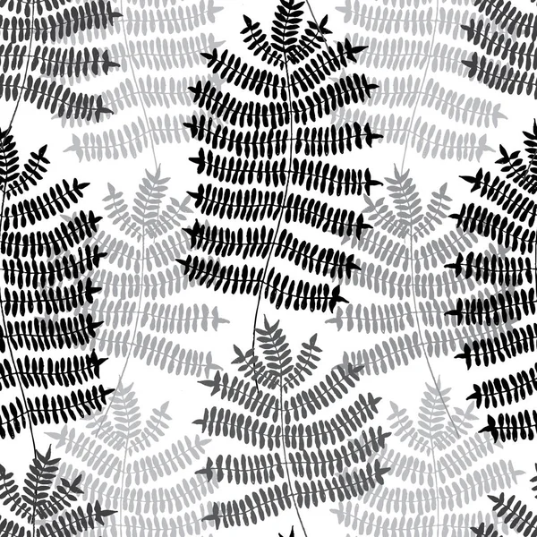 Motif fougère motif nand dessiné. La forêt verte. Modèle sans couture. Fond vectoriel . — Image vectorielle