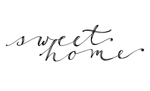 Hand drawn vector lettering. Phrase sweet home by hand. Isolated vector illustration. Handwritten modern calligraphy. Inscription for postcards, posters, prints, greeting cards. — Stock Vector