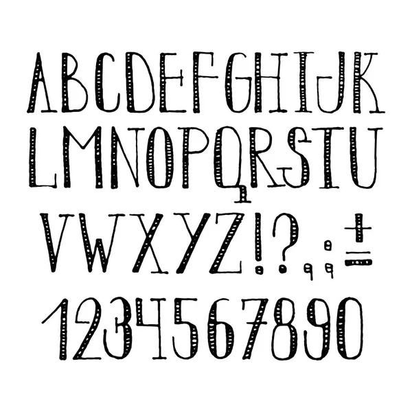 手描きの abc。手書きのアルファベット。ベクトルでモダンなスクリプトです。手作りの薄い文字. — ストックベクタ