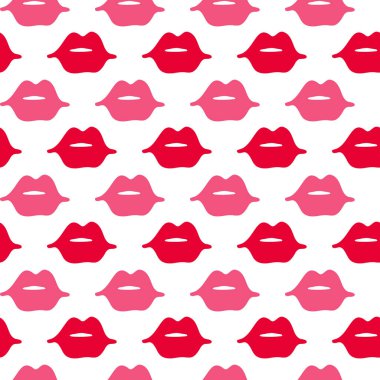 Vektör el çekilmiş seamless modeli dudaklı. Soyut moda arka plan. Renkli doku.