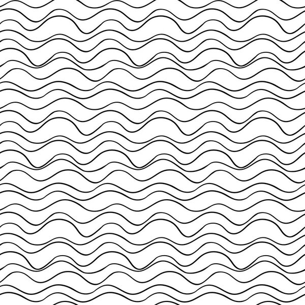 Vector seamless wavy line pattern. Graphic texture. Hand drawn background. Minimalistic backdrop.