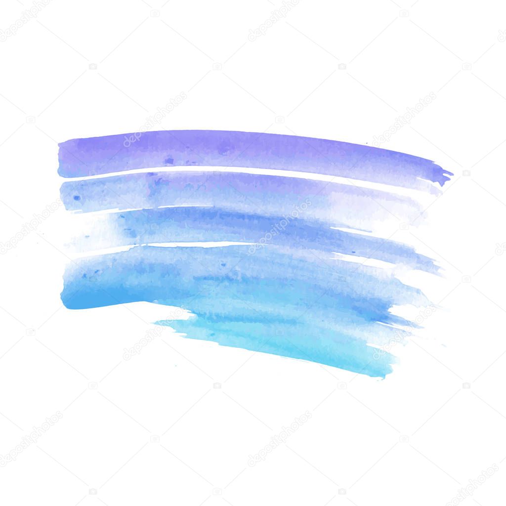 Vector hand drawn watercolor brush stain. Colorful painted stroke. Watercolor brushed background.