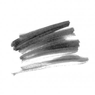 Vektör elle çizilmiş suluboya fırça leke. Gri tonlamalı kontur boyalı. Kuru fırçalama sulu boya lekesi.