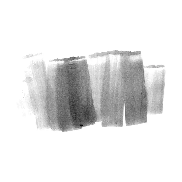 Vettore disegnato a mano macchia pennello ad acquerello. Scala di grigi dipinto ictus. Dipinto da pennello acquerello macchia. Contesto artistico monocromatico . — Vettoriale Stock