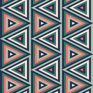 Kesintisiz geometrik desen. Geometrik basit Yazdır. Vektör Yinelenen doku üçgen ile.