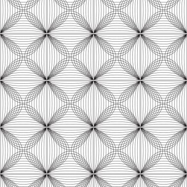 Seamless modeli. Düzenli soyut kılavuz doku. Dalgalı çizgilerle doğrusal arka plan.