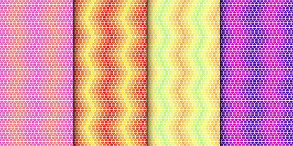 Conjunto de patrón geométrico inconsútil colorido. EPS 10. Cambiando gradualmente los colores. Colección de fondo minimalista vectorial con colores brillantes . — Vector de stock