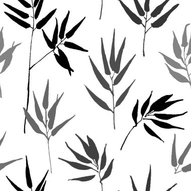 Tropikal yaprak, orman desen. Sorunsuz imkanı, ayrıntılı, botanik desen. Vektör arka plan.