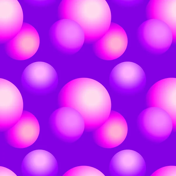 ホログラムのベクトルのシームレスな背景。グラデーションの球の図形です。鮮やかなネオン色と流体効果を持つ Colorflul 反復可能なパターン. — ストックベクタ