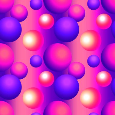 Holografik vektör sorunsuz arka plan. Degrade küre şekiller. Colorflul tekrarlanabilir model parlak neon renkler ve sıvı etkisi ile.