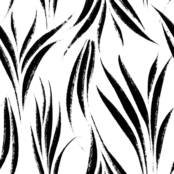 Hojas tropicales, patrón de selva. Inconsútil, dibujado a mano, patrón botánico. Fondo vectorial . — Vector de stock