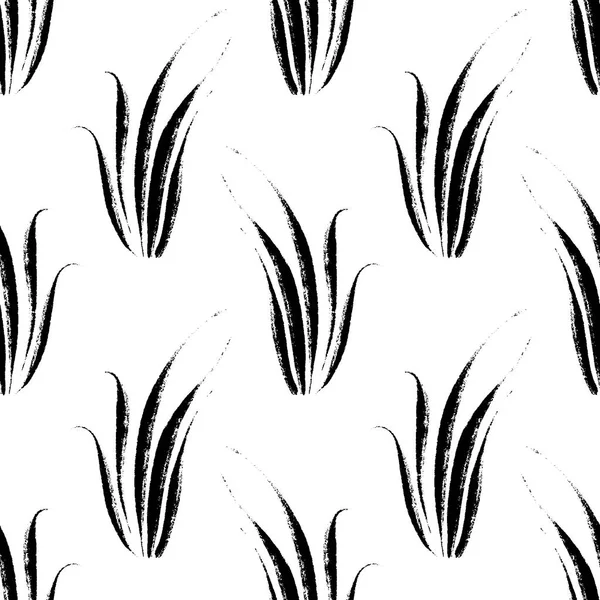 Grass, botanical pattern. Seamless, hand drawn, botanical pattern. Vector background. — Stock Vector