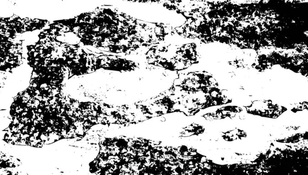 Gestörte Überlagerungsstruktur aus rauer Oberfläche, rissigem Beton, Stein und Asphalt. Grunge-Hintergrund. Eine farbige grafische Ressource. — Stockvektor