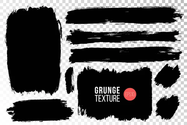 Vector set of hand drawn brush strokes, stains for backdrops. Monochrome design elements set. One color monochrome artistic hand drawn backgrounds. — Stock Vector