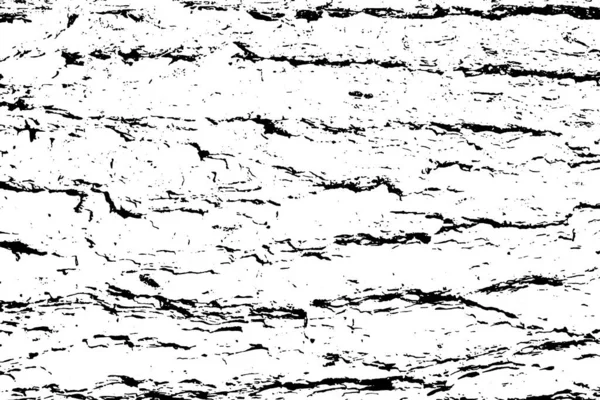 Zmatená překrývající se struktura hrubého povrchu, popraskané dřevo, kůra stromu. Grunge pozadí. jeden barevný grafický prostředek. — Stockový vektor