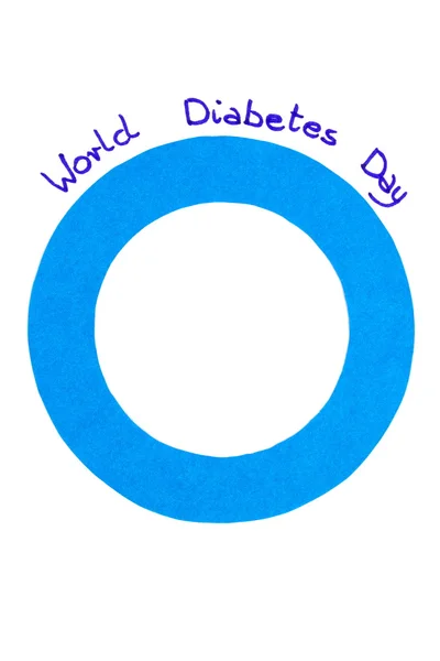 世界糖尿病日白色背景上的象征 — 图库照片