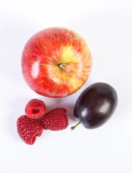 Fresh ripe fruits on white background — Stock Photo, Image