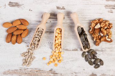 Ürün ve çinko ve diyet lifi, sağlıklı beslenme içeren maddeler