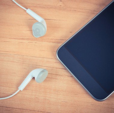 Vintage Fotoğraf, cep telefonu kulaklık