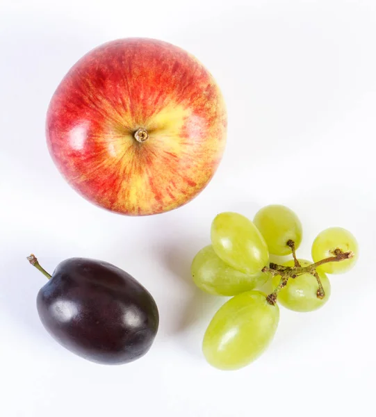 Fresh ripe fruits on white background — Stock Photo, Image