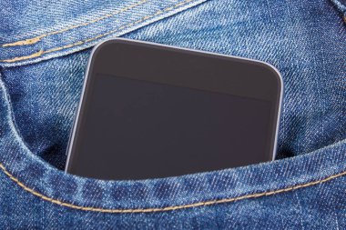 Boş ekran cep kot pantolon, smartphone cep telefonunuzla
