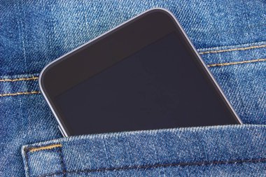 Boş ekran cep kot pantolon, smartphone cep telefonunuzla