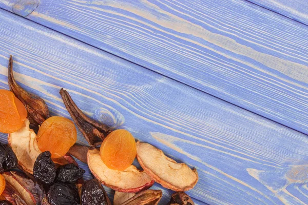 Ingredients for preparing compote of dried fruits, healthy nutrition, copy space for text — Stock Photo, Image